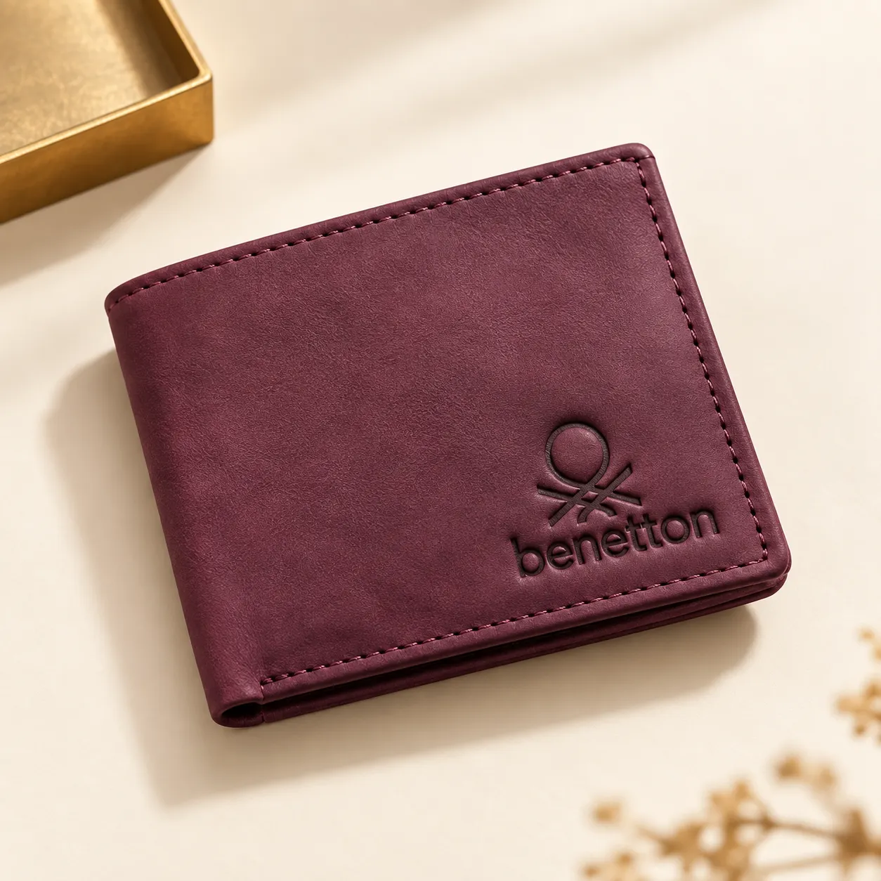 Benetton Embossed Bi-Fold Wallet with ID Window - view 3